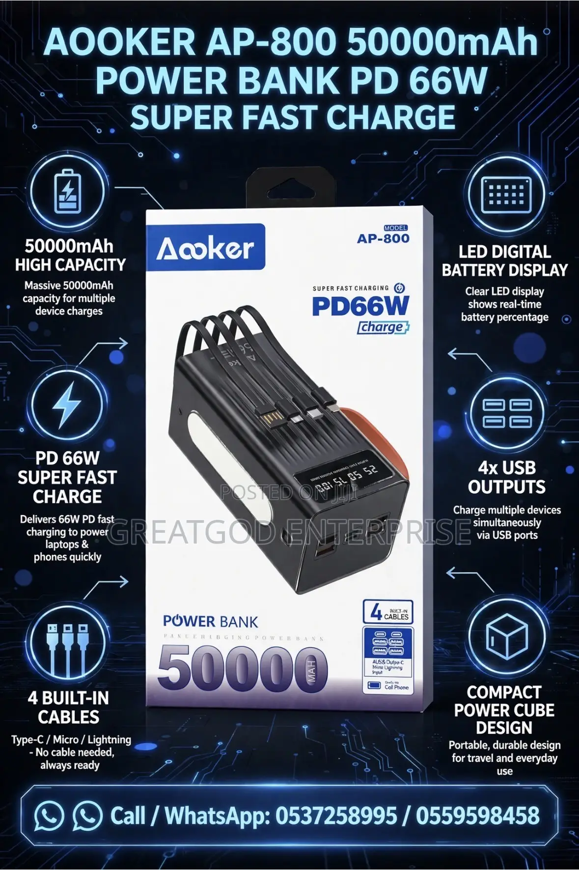 Aooker AP-800 50000mAh Power Bank
