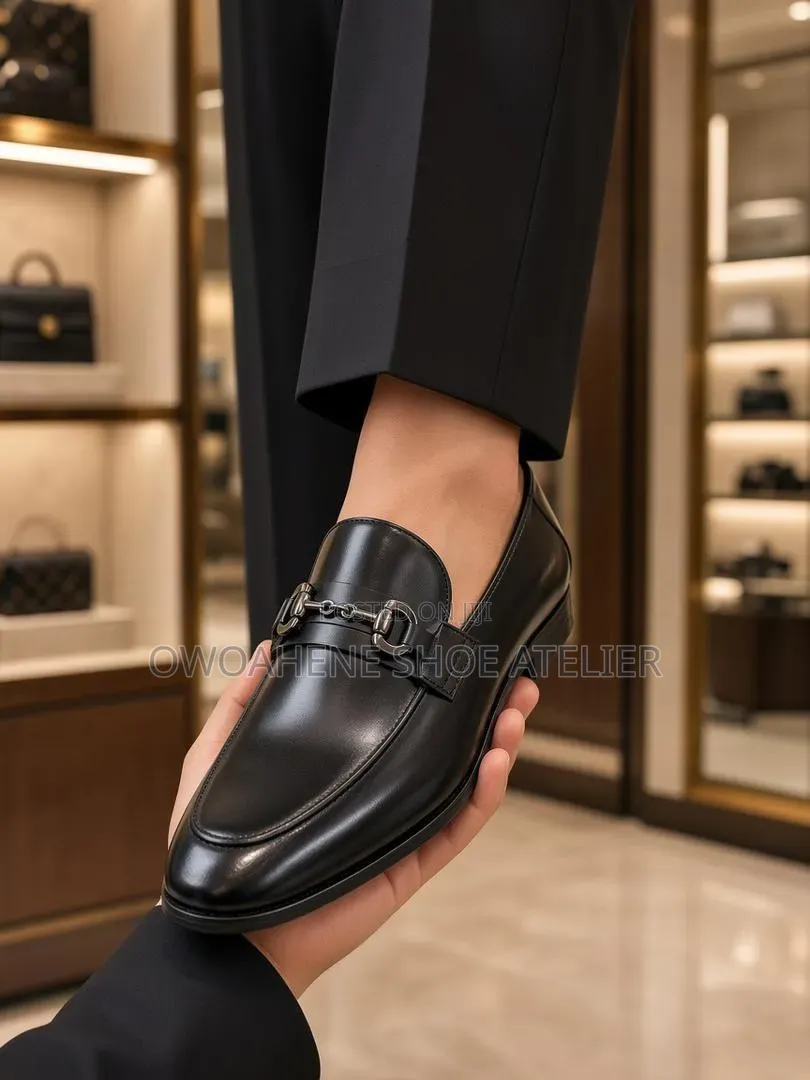 Men's Black Leather Bit Loafer