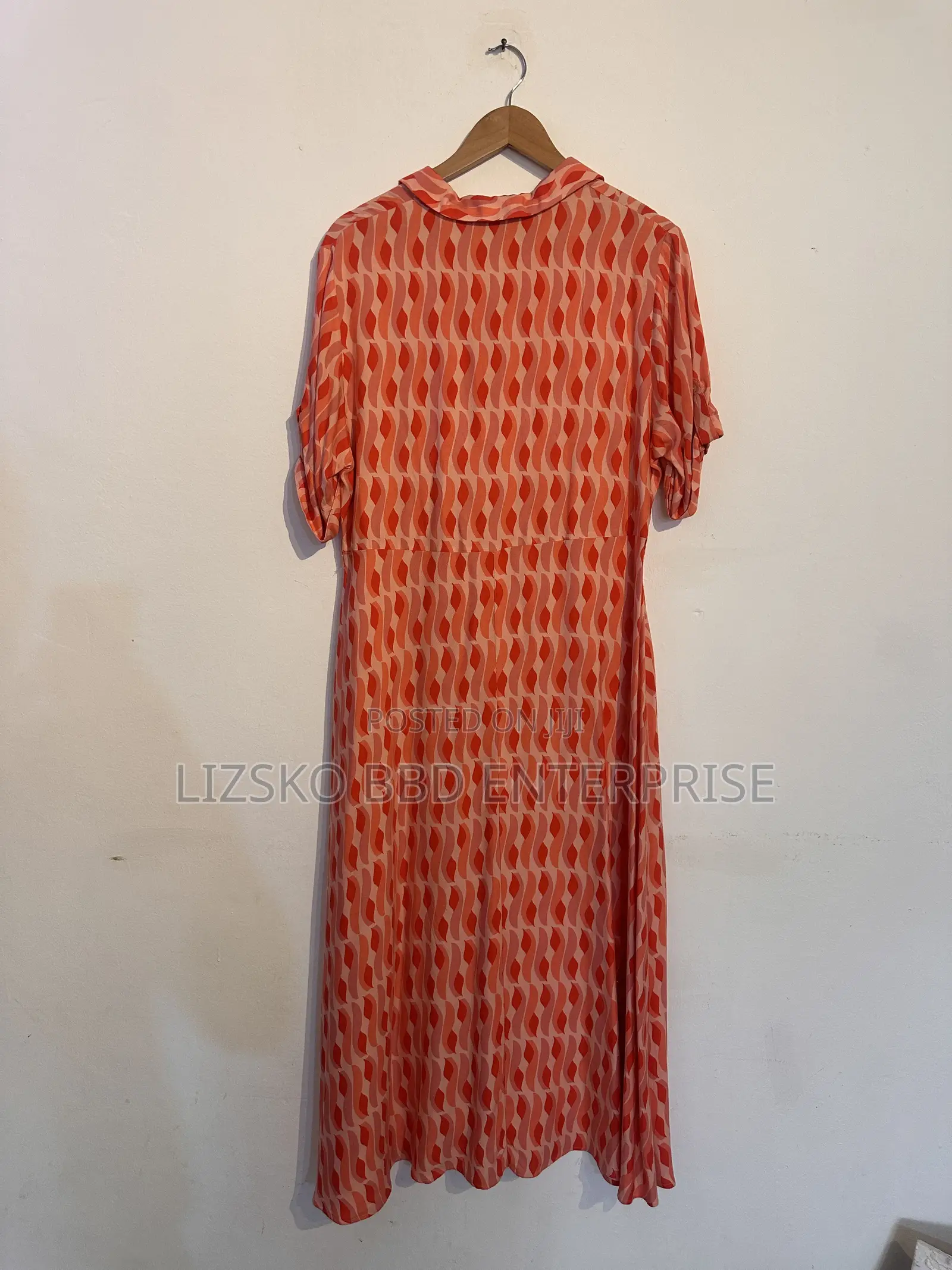 Coral-Pink Midi Shirt Dress From F & F