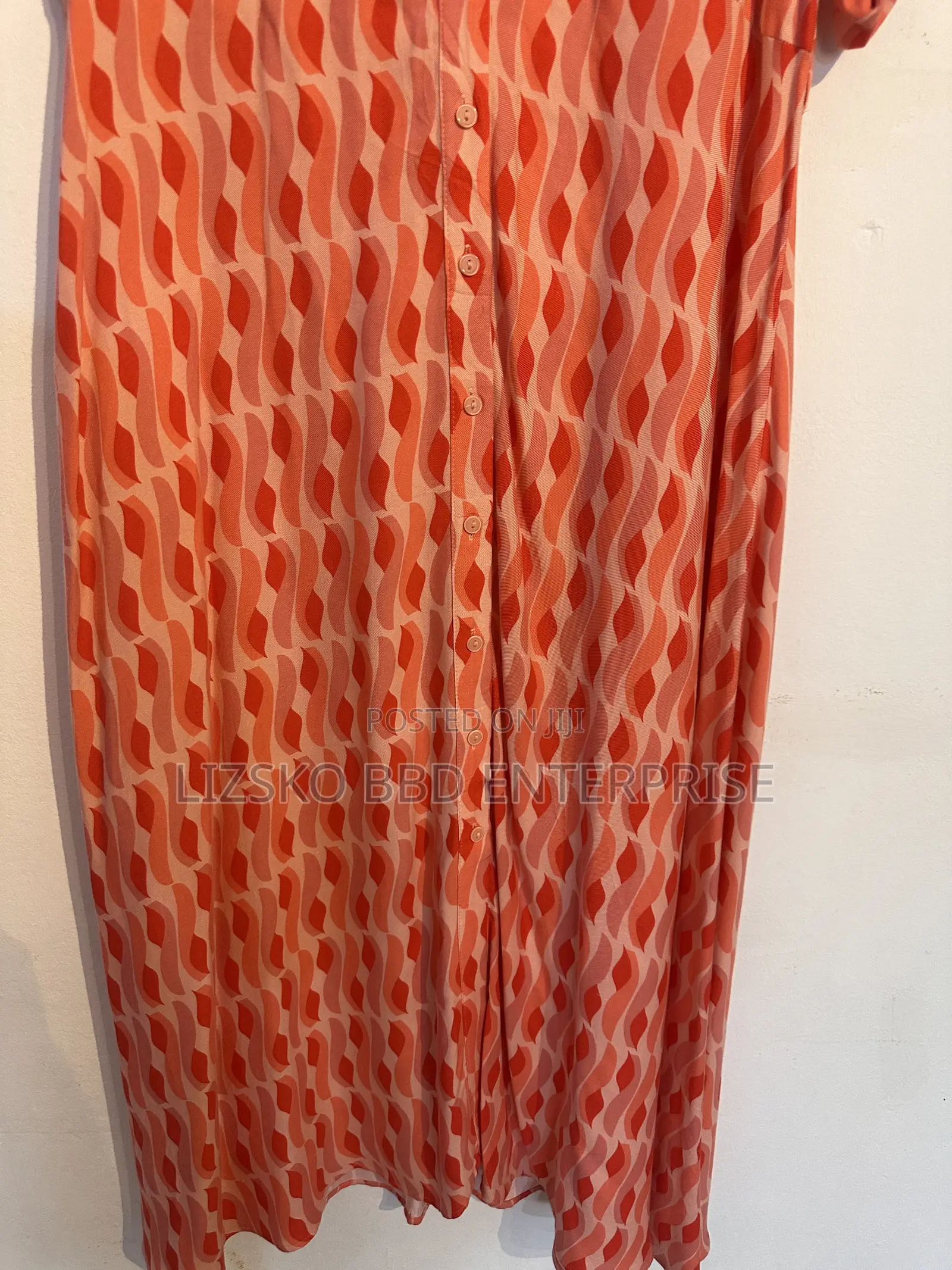 Coral-Pink Midi Shirt Dress From F & F