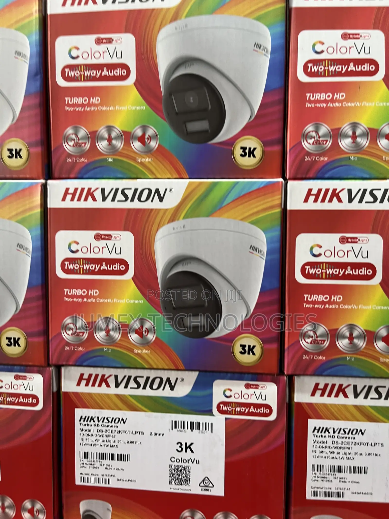 Hikvision 3k/5mp 2way Audio Camera Dome Ds-2ce72kf0t-LPTS Analog