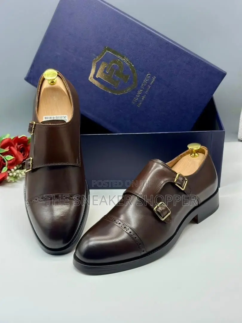 Double Monk Strap Cap-Toe Brogue - Brown