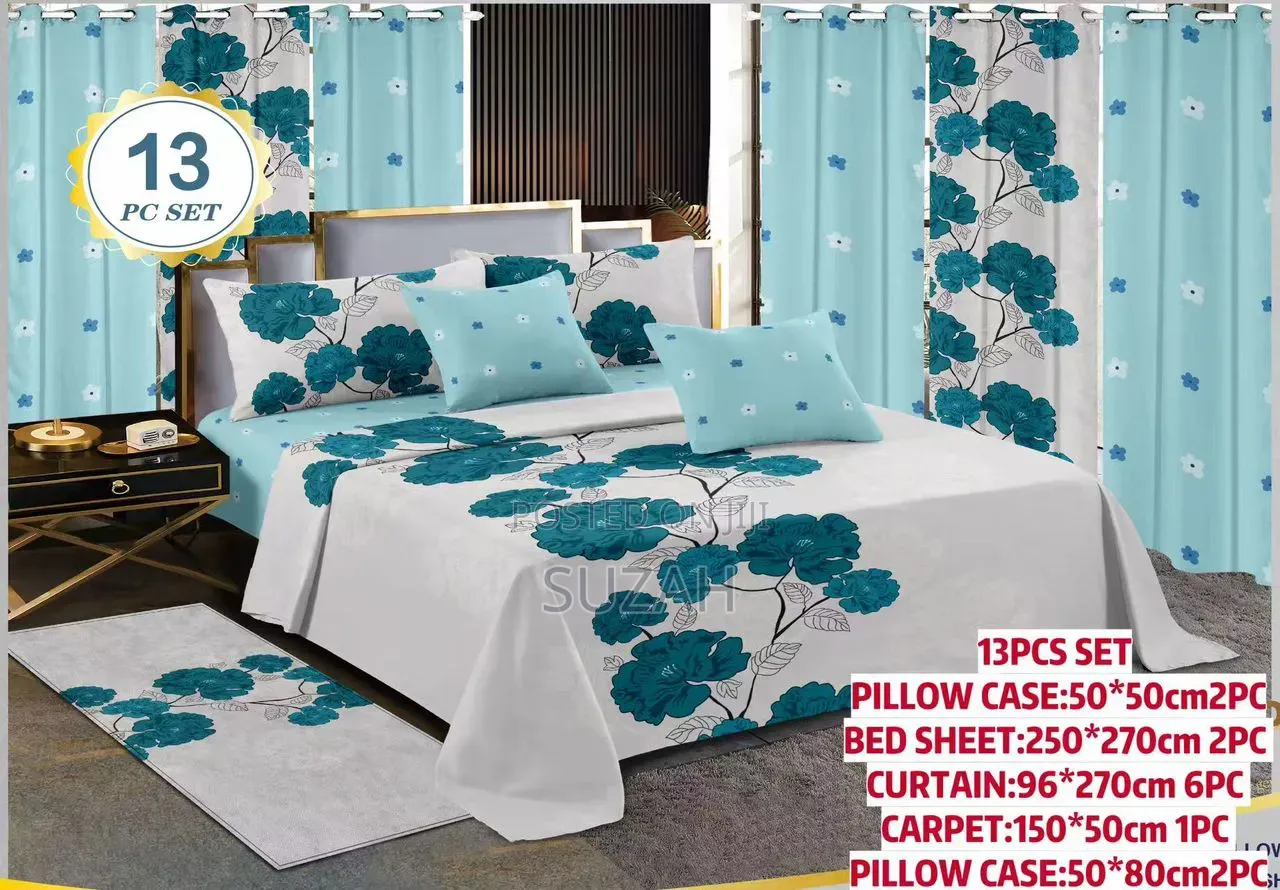 Living Room Decorative Beddings and Curtains