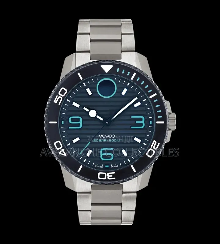 Movado Bold Blue Dial Gent's Titanium Watch 43mm Case Size