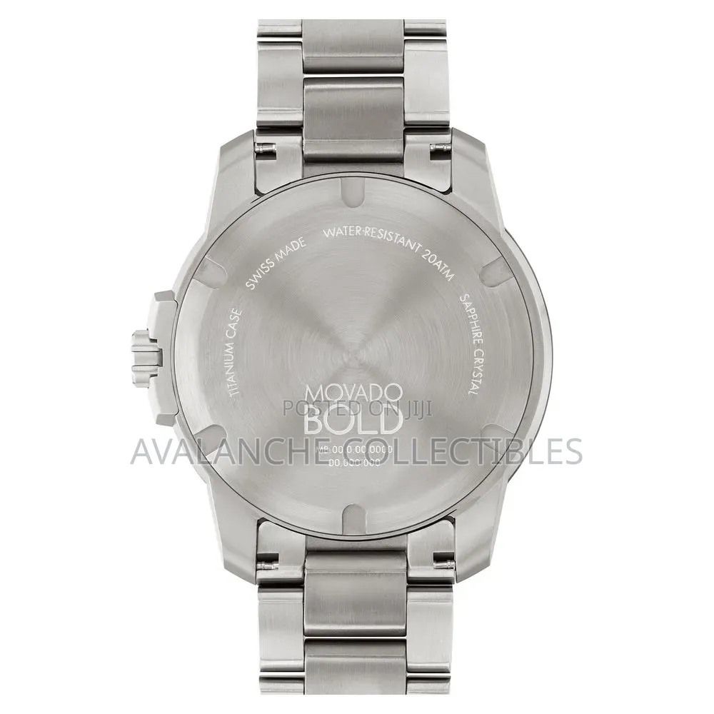 Movado Bold Blue Dial Gent's Titanium Watch 43mm Case Size
