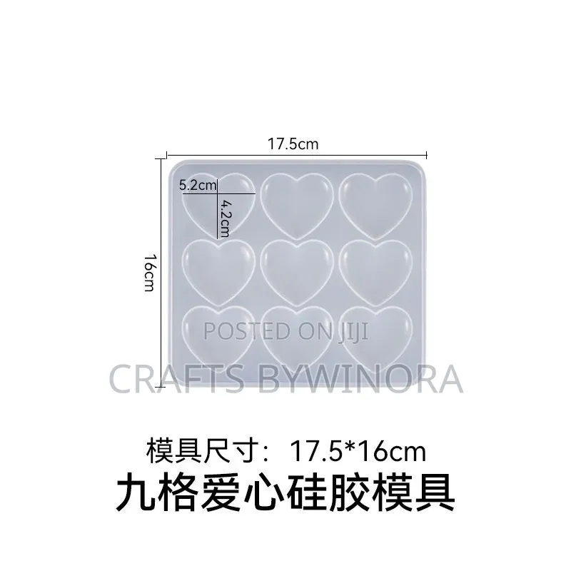 6-in-1 Love Heart Silicone Mold for Epoxy Resin