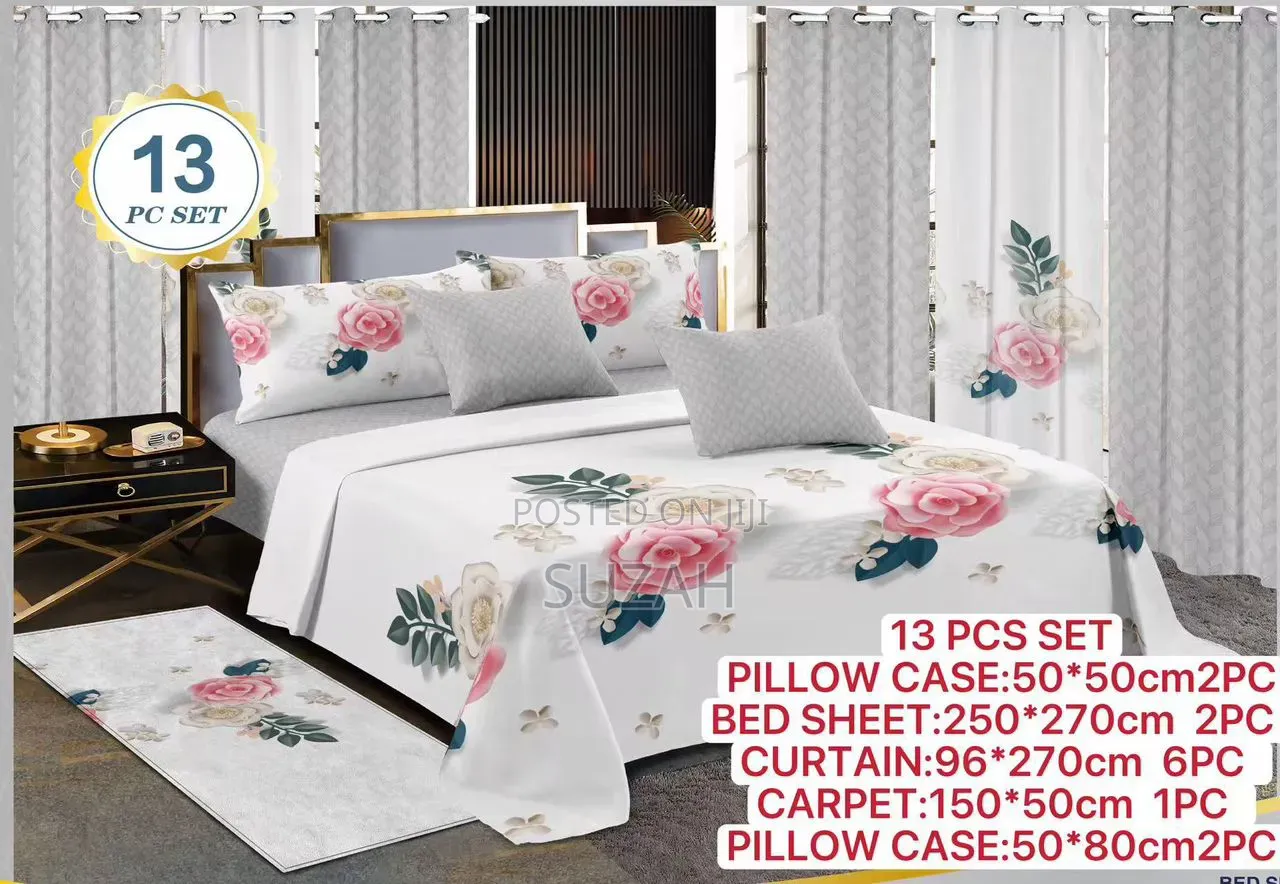 13 in One Pack of Pillowcases, Bedsheets and Curtains