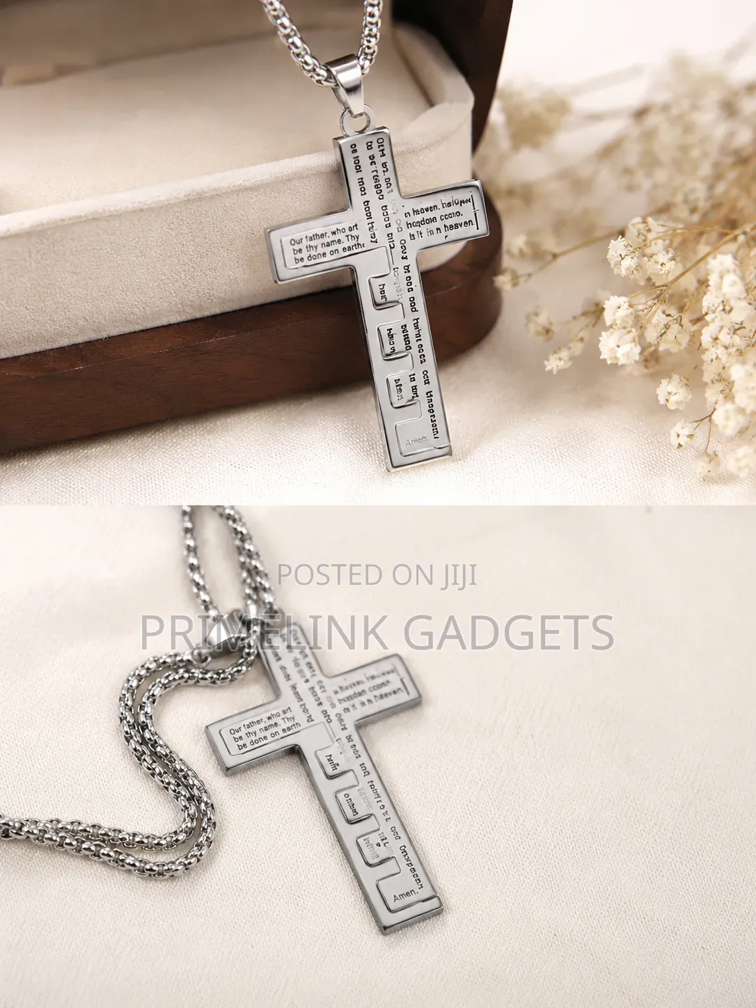 Mens Crucifix/Cross Stainless Steel Necklace