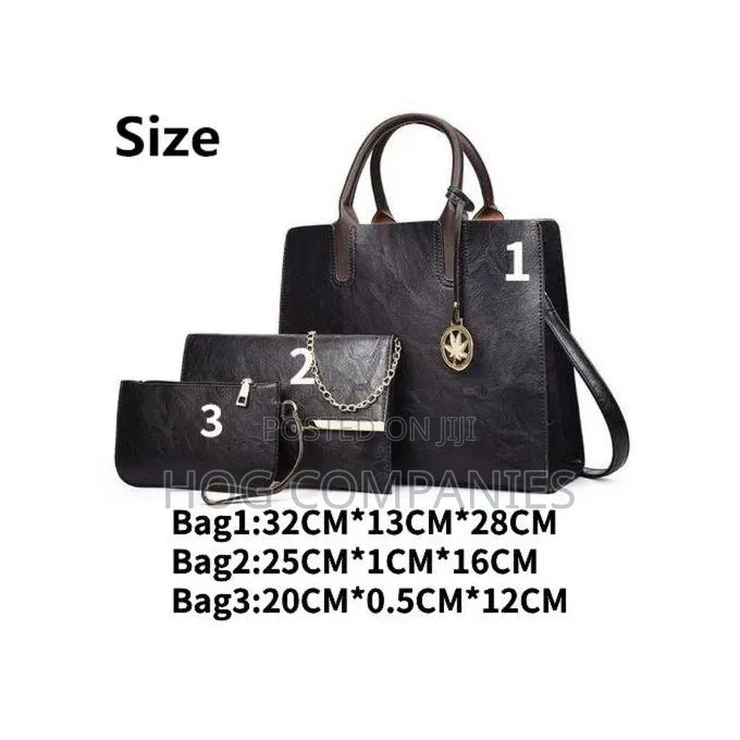 Ladies 3 in 1 Leather Handbag Purse Clutch- Fast Delivery in 2hrs