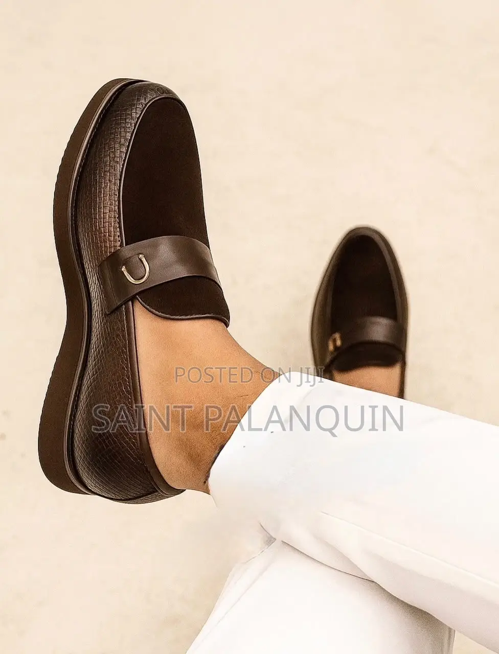 Brown Dino Verratti Leather and Suede Loafers