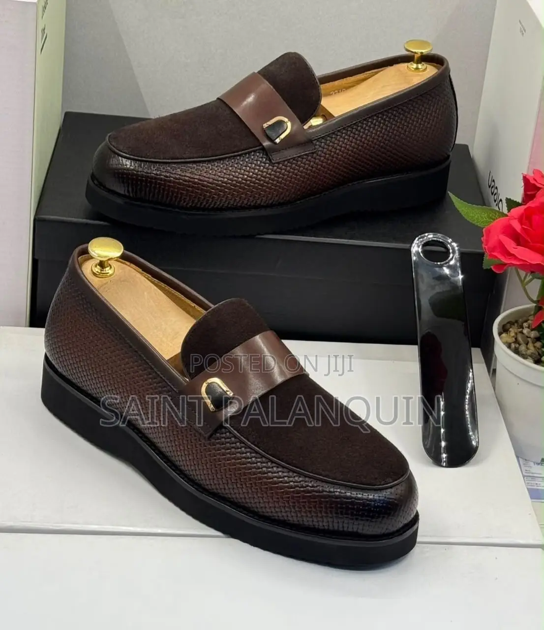 Brown Dino Verratti Leather and Suede Loafers
