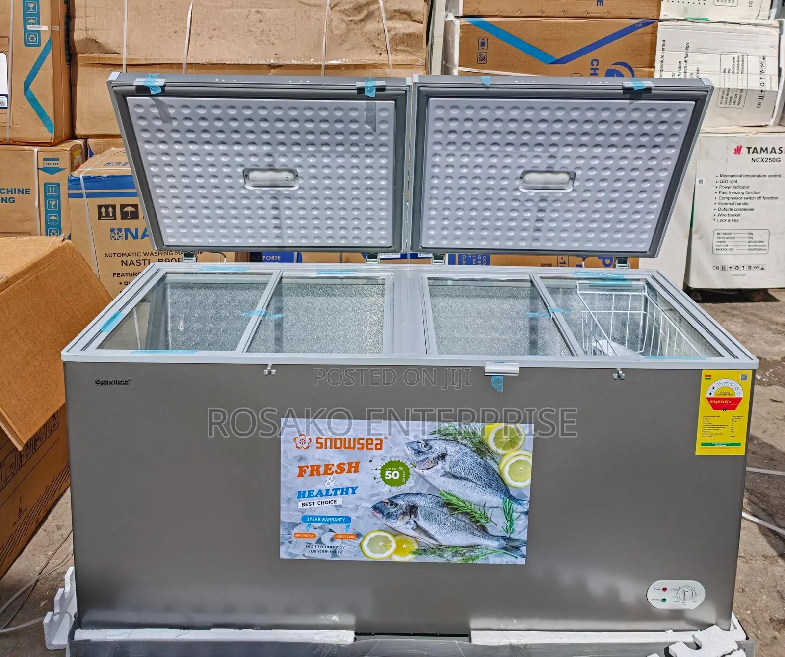 Snowsea *500L* Chest Freezer Double Door With Sliding Door