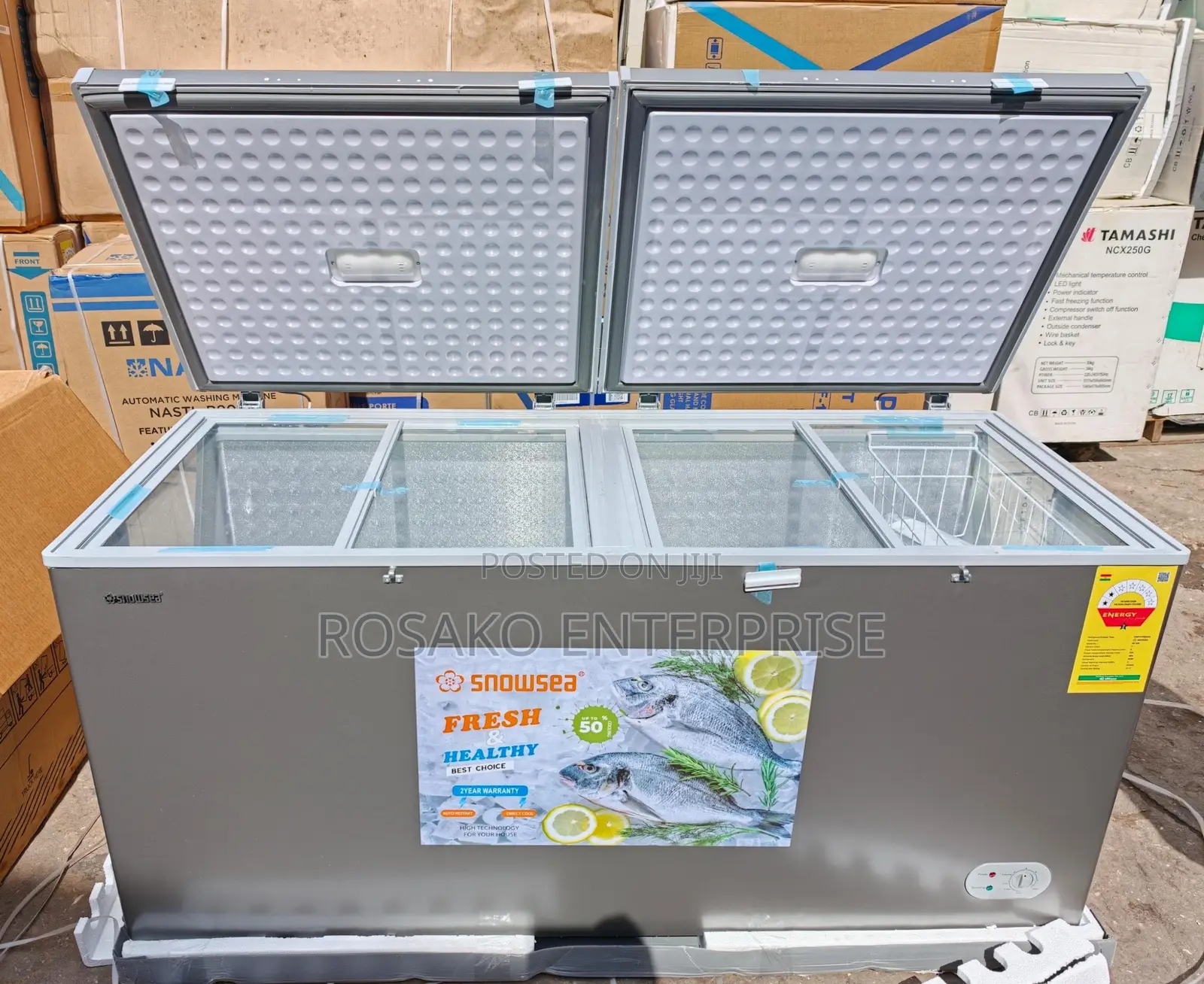 Snowsea *500L* Chest Freezer Double Door With Sliding Door