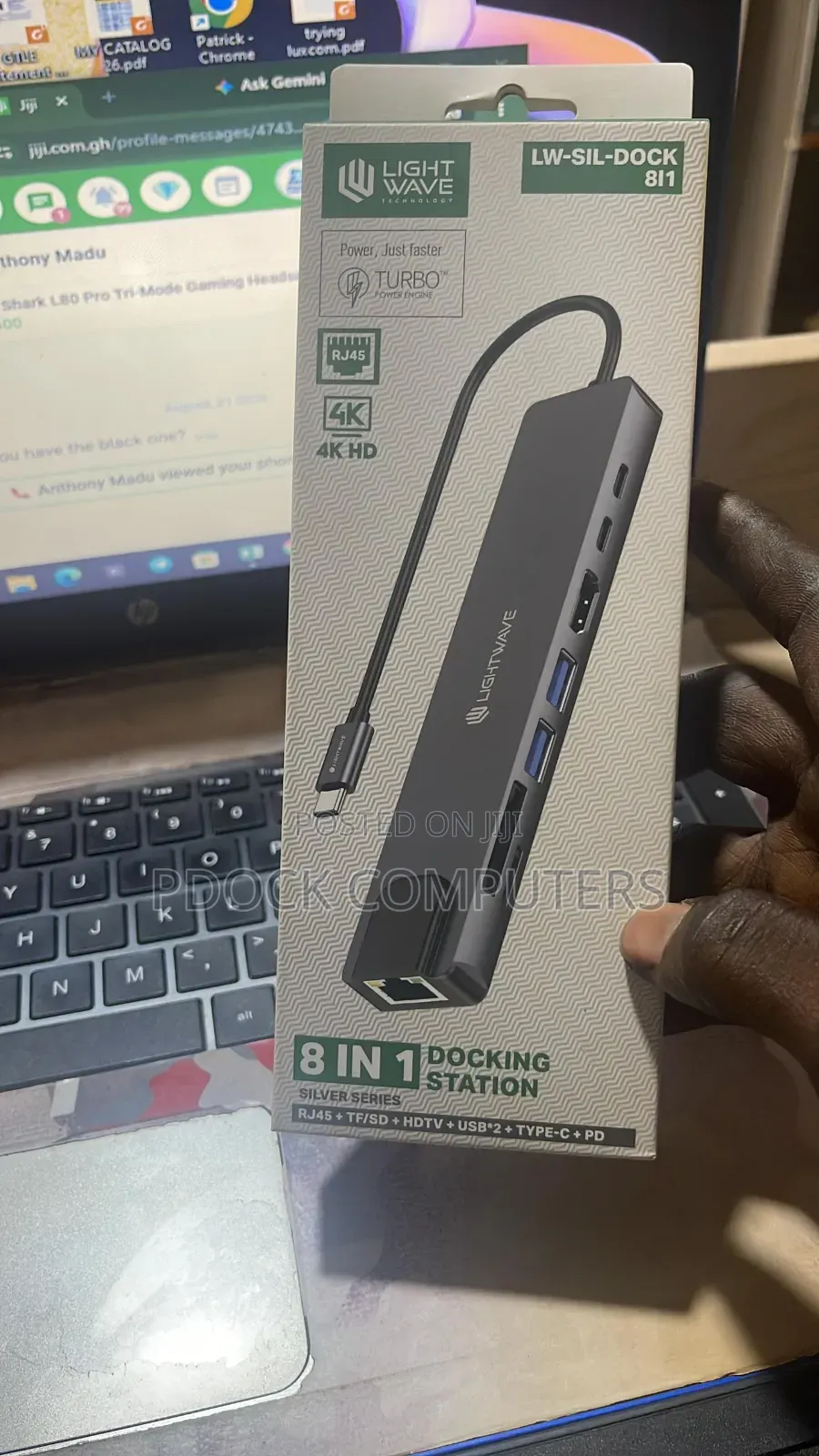 USB-C 8-in-1 Hub Hdmi Rj45 Sd Tf USB 3.0 Pd Adapter