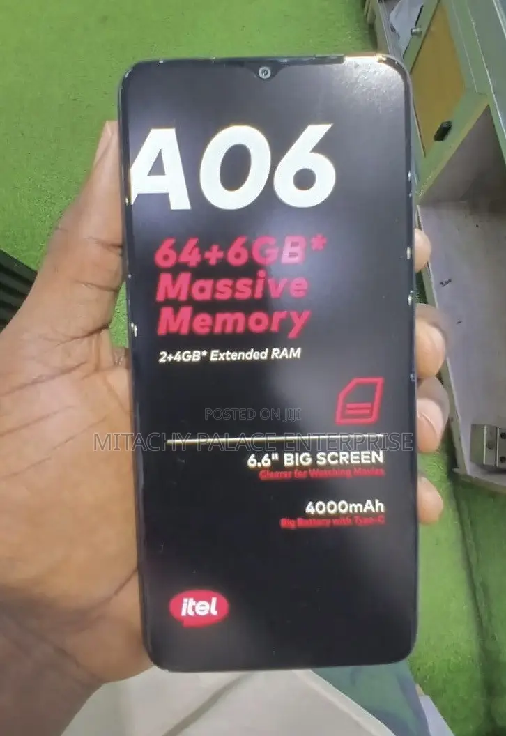 New Itel A06 64 GB Black