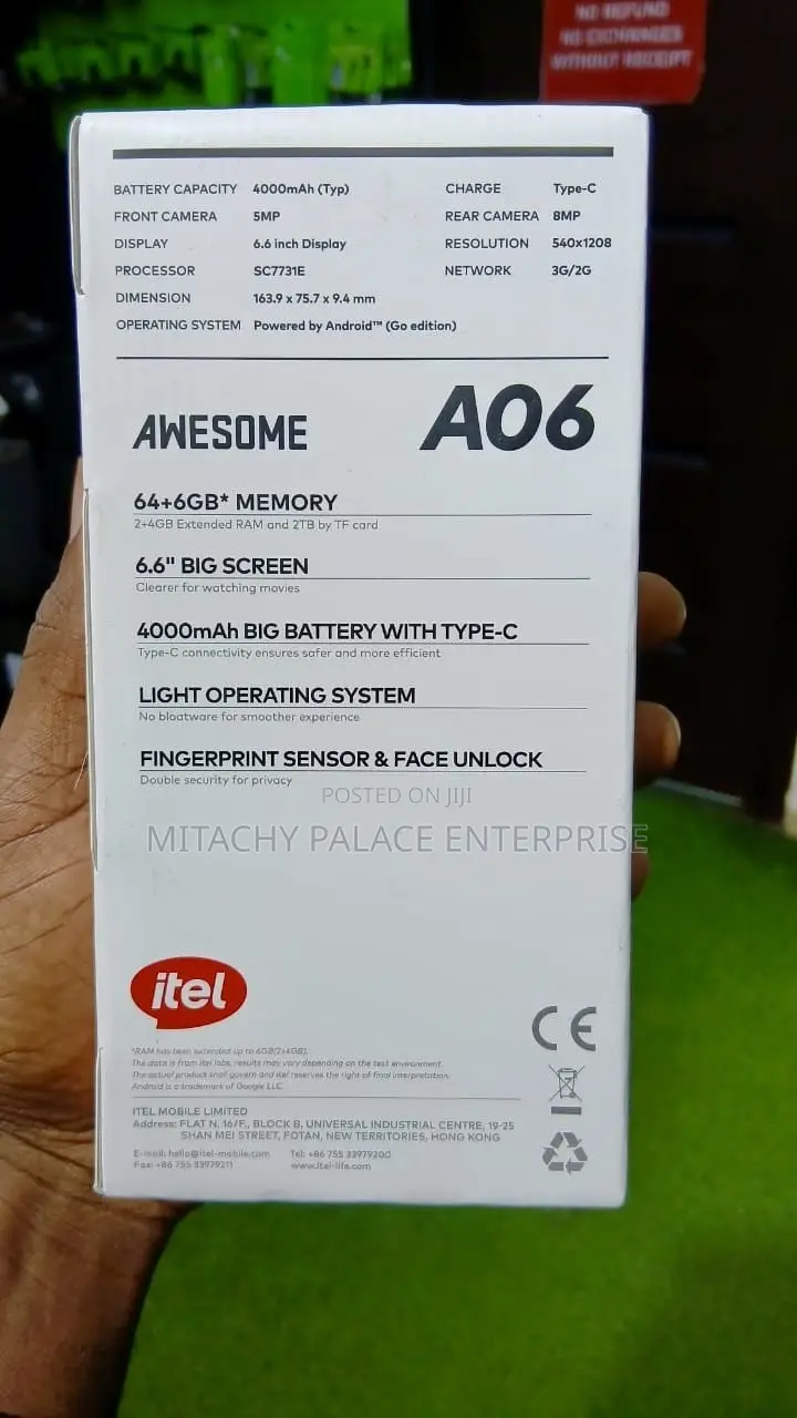 New Itel A06 64 GB Black