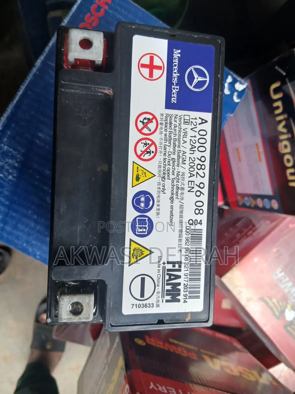 Original Auxiliary Batteries for Benz 12v 12Ah
