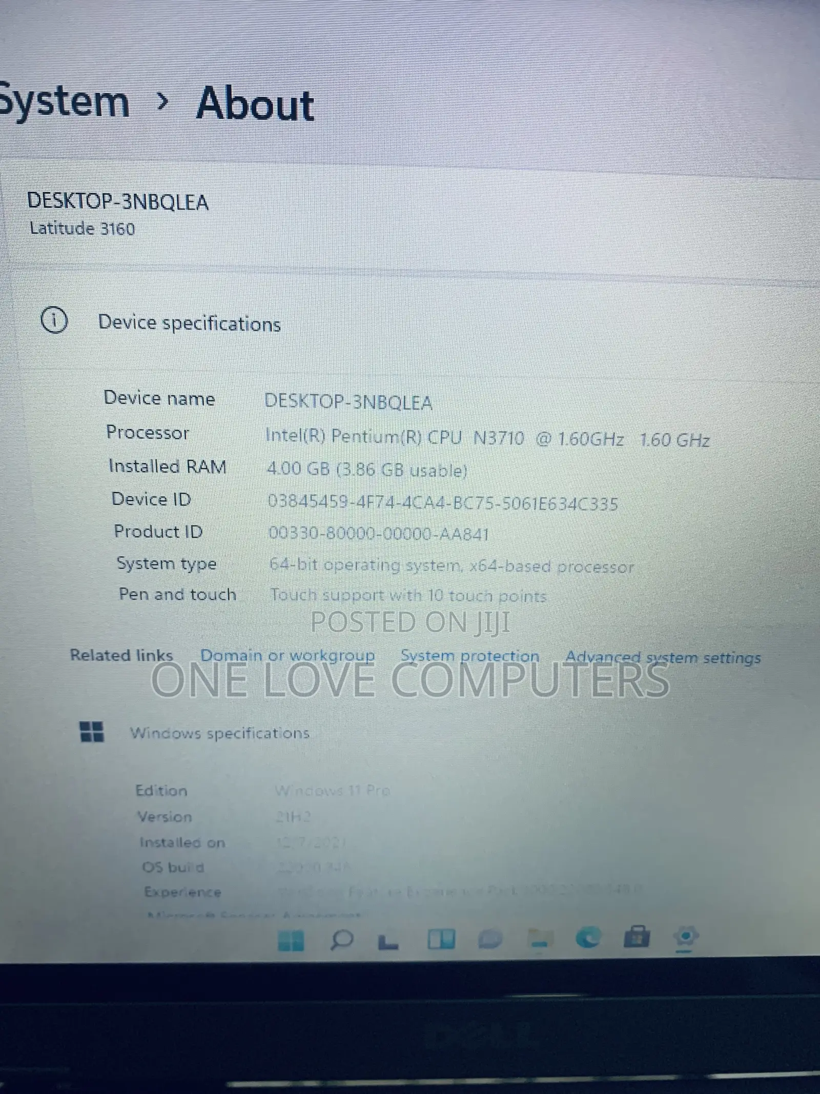 Laptop Dell Latitude 3180 4GB Intel Pentium SSD 128GB