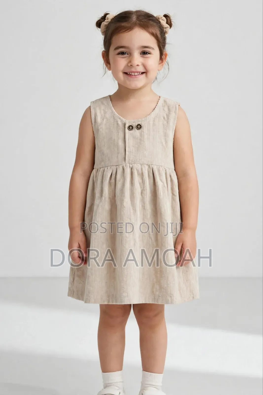 Beige Button-Up Princess Dress 🤎