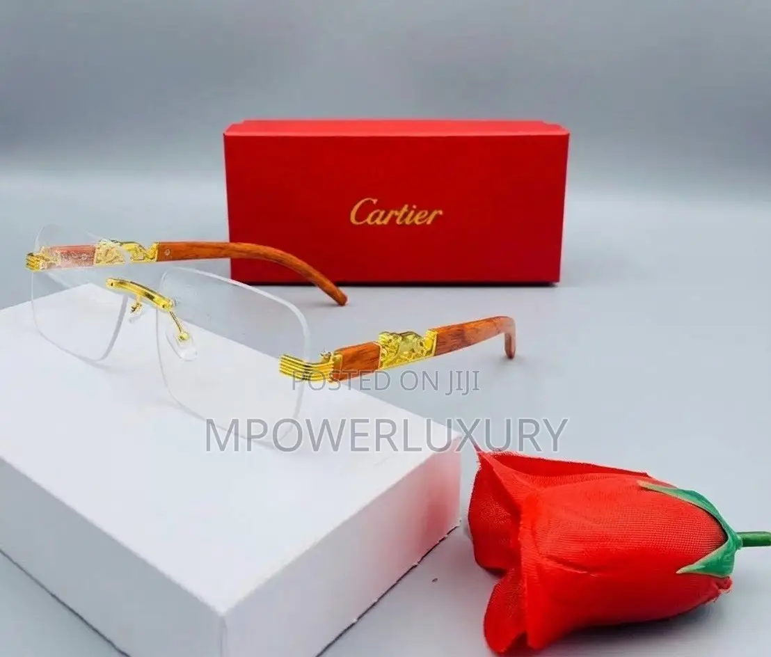Cartier C Decor Rimless Wood Temple Sunglasses - Brown Gradient