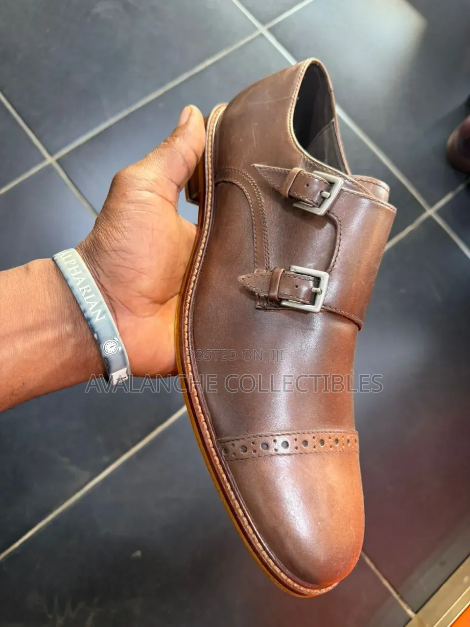 Joseph Abboud Double Monkstrap Brown Shoes 43.5