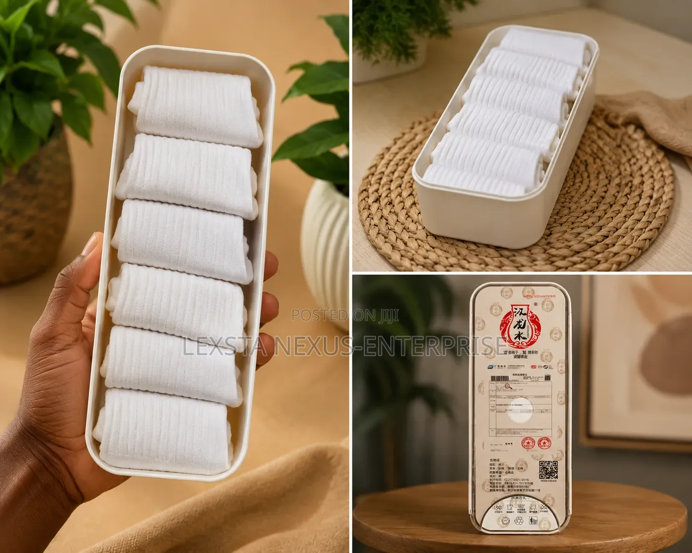 Mid-Calf Socks- White 6 in a Box