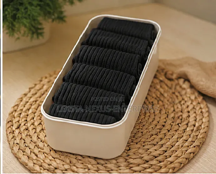 Mid-Calf Socks- Black 6 in a Box