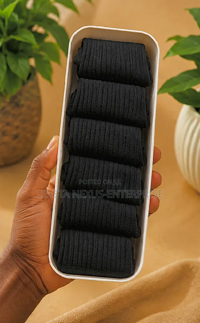 Mid-Calf Socks- Black 6 in a Box