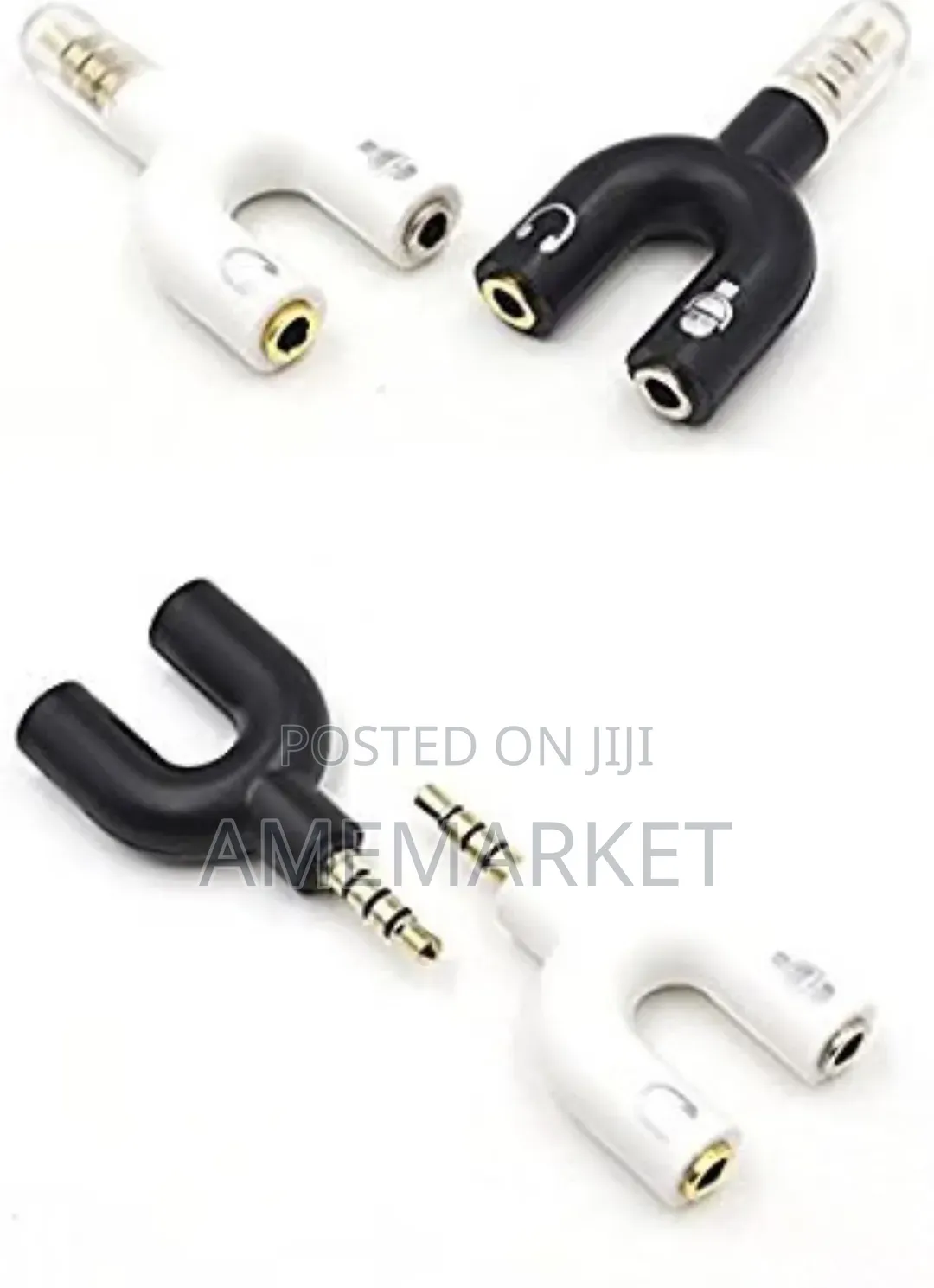 U-Shape 3.5mm Headphone & Microphone Splitter Audio Adapter