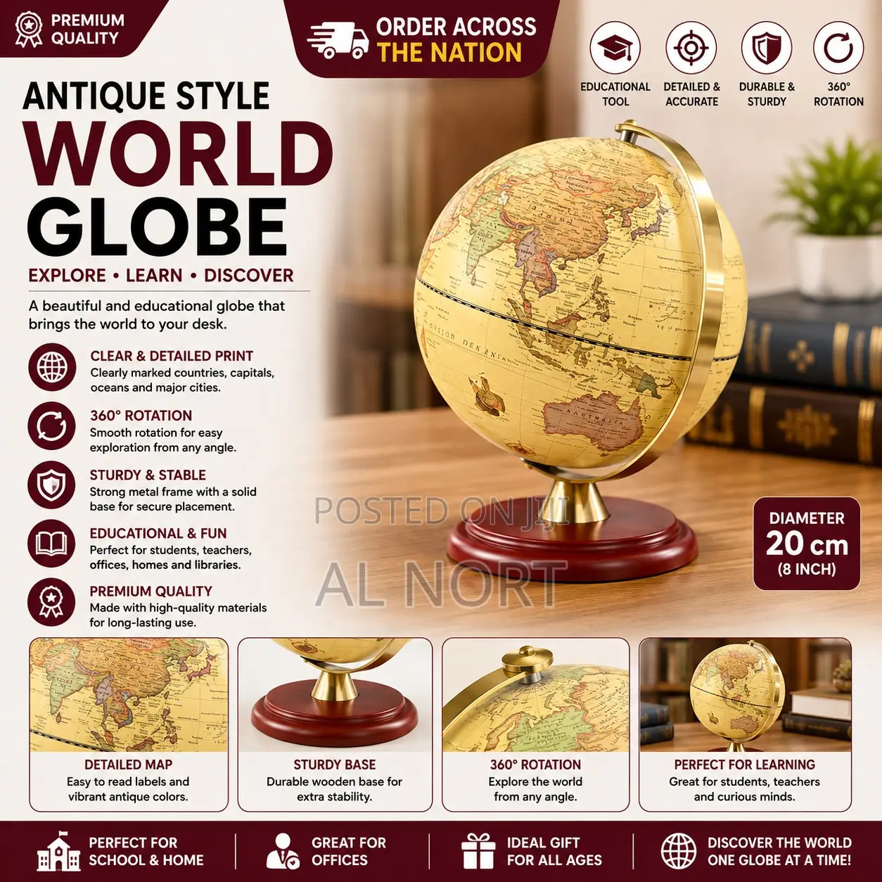 20 Cm Educational World Globe