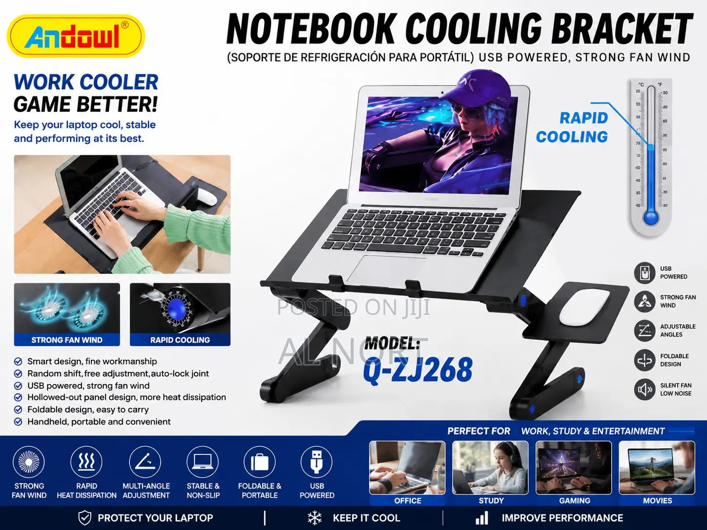 Notebook Cooling Stand – USB Powered – Adjustable