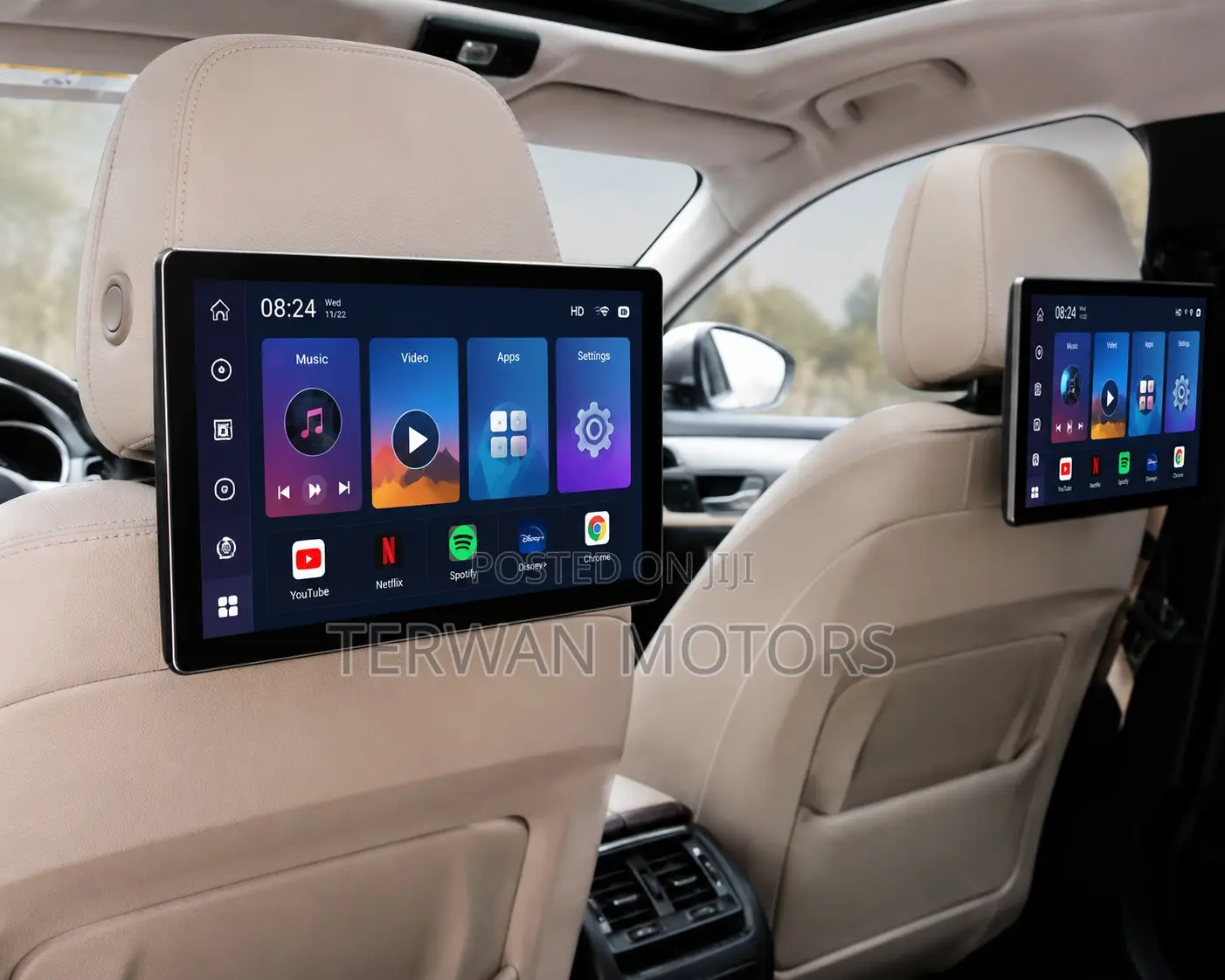 New Car Headrest Android Screen (12 Inches - Pair)