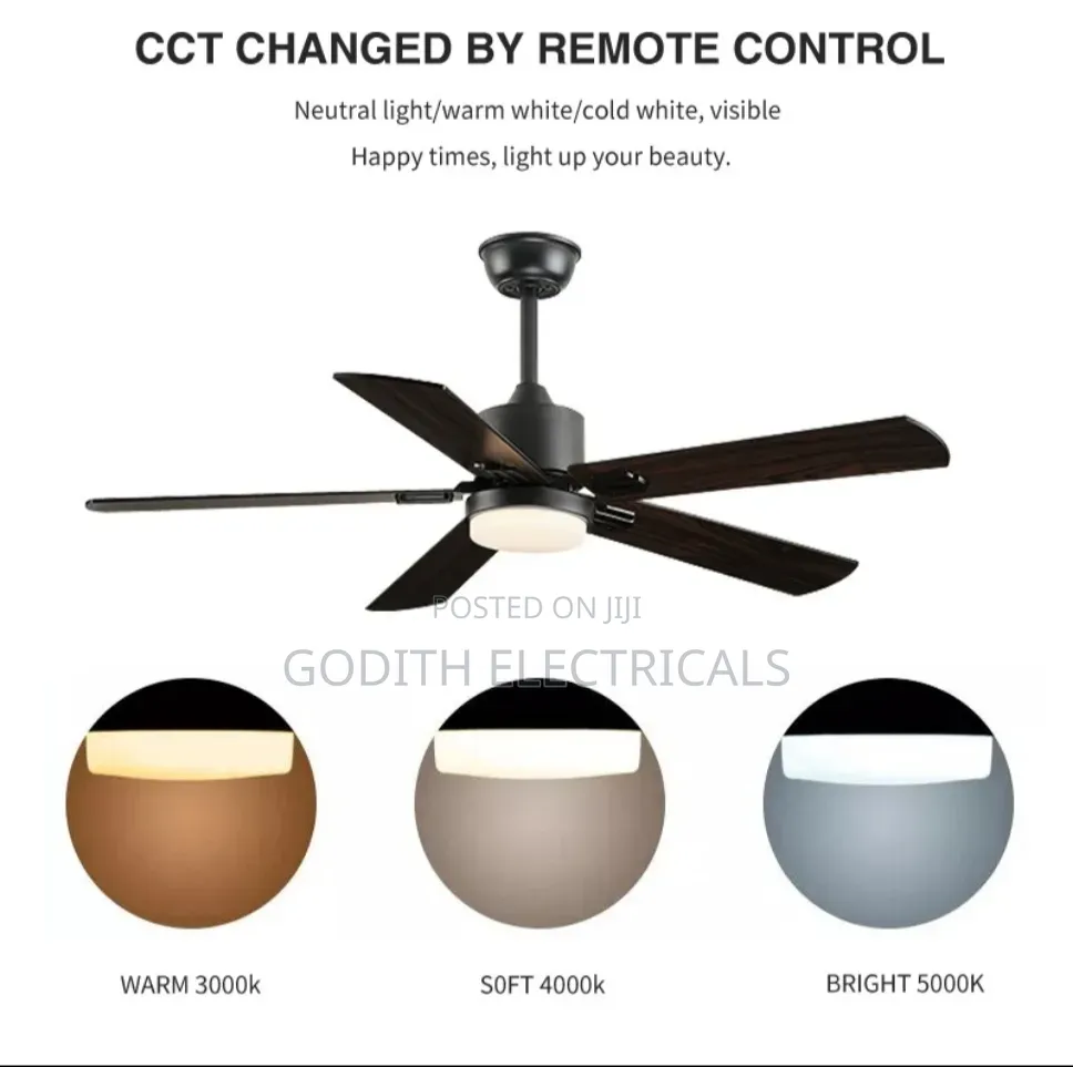 5 Blade Ceiling Fan With Light 52inches