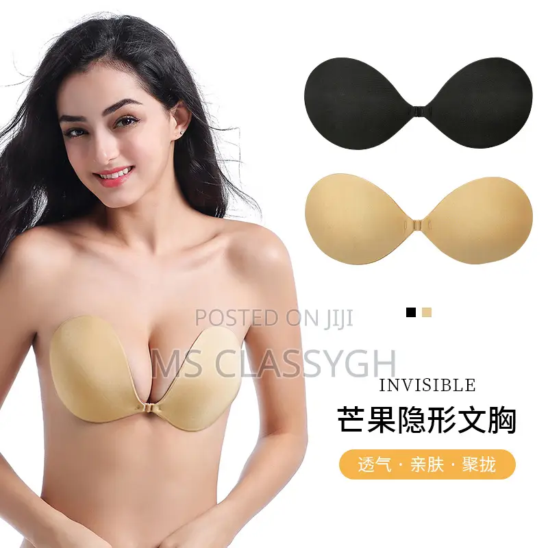 Strapless Adhesive Bra, Sexy Cleavage-Enhancing Backless Bras - Black