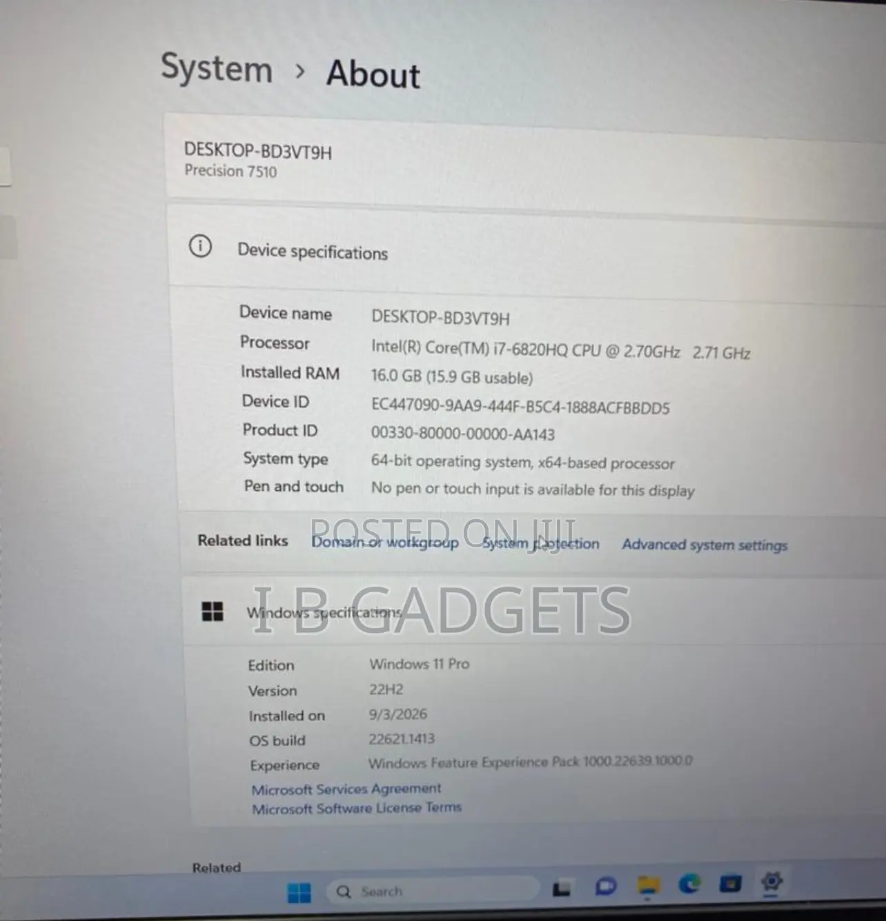 Laptop Dell Precision 7510 16GB Intel Core i7 SSD 256GB