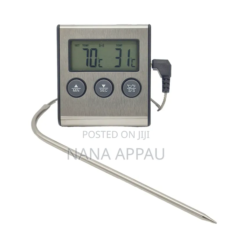 Digital Kitchen Oven Thermometer With Probe and Timer,