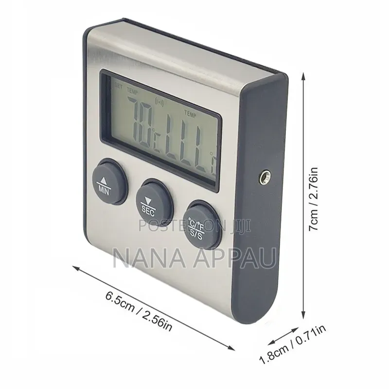 Digital Kitchen Oven Thermometer With Probe and Timer,