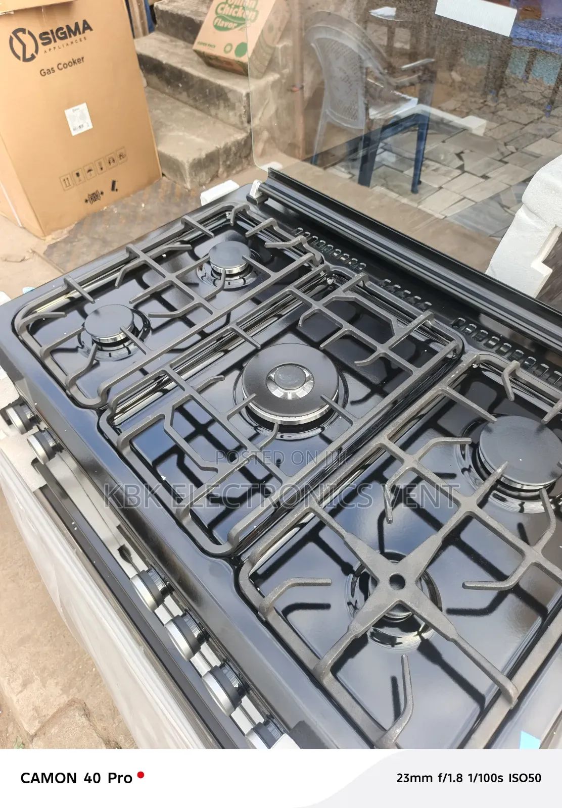 Sigma 90*60 5Burner Gas Cooker Oven + Grill + Auto Ignition