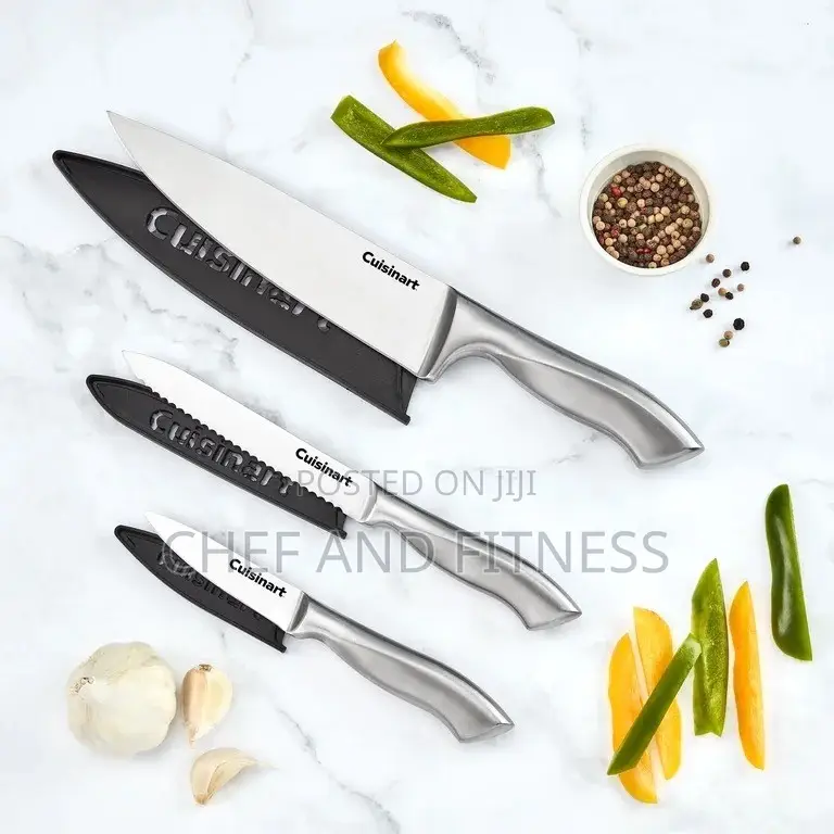 Cuisinart Classic Stainless Steel 3-Piece Knife Set With Blade Guards