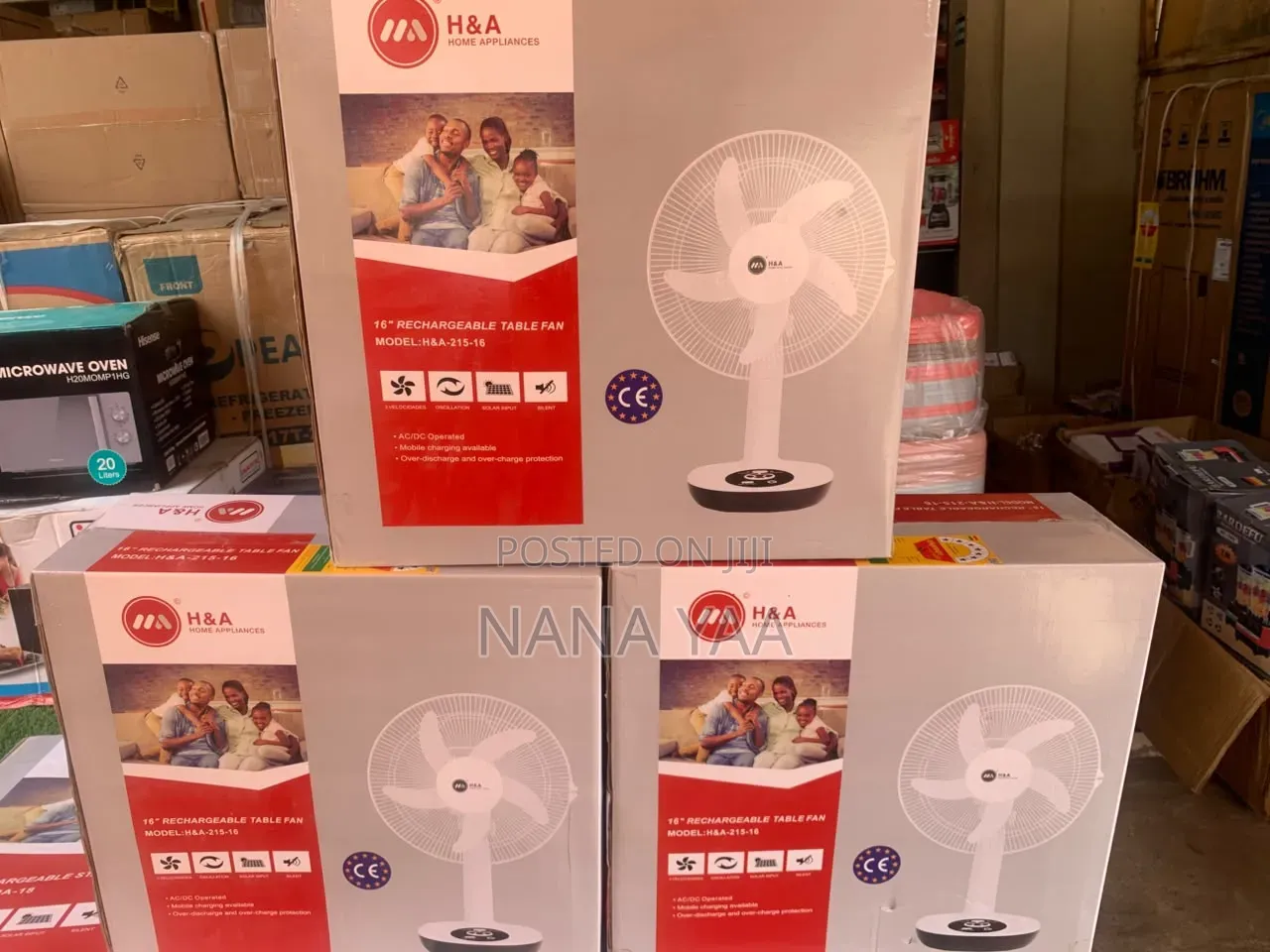 H&A Quality Table Top Rechargeable Fan 16"