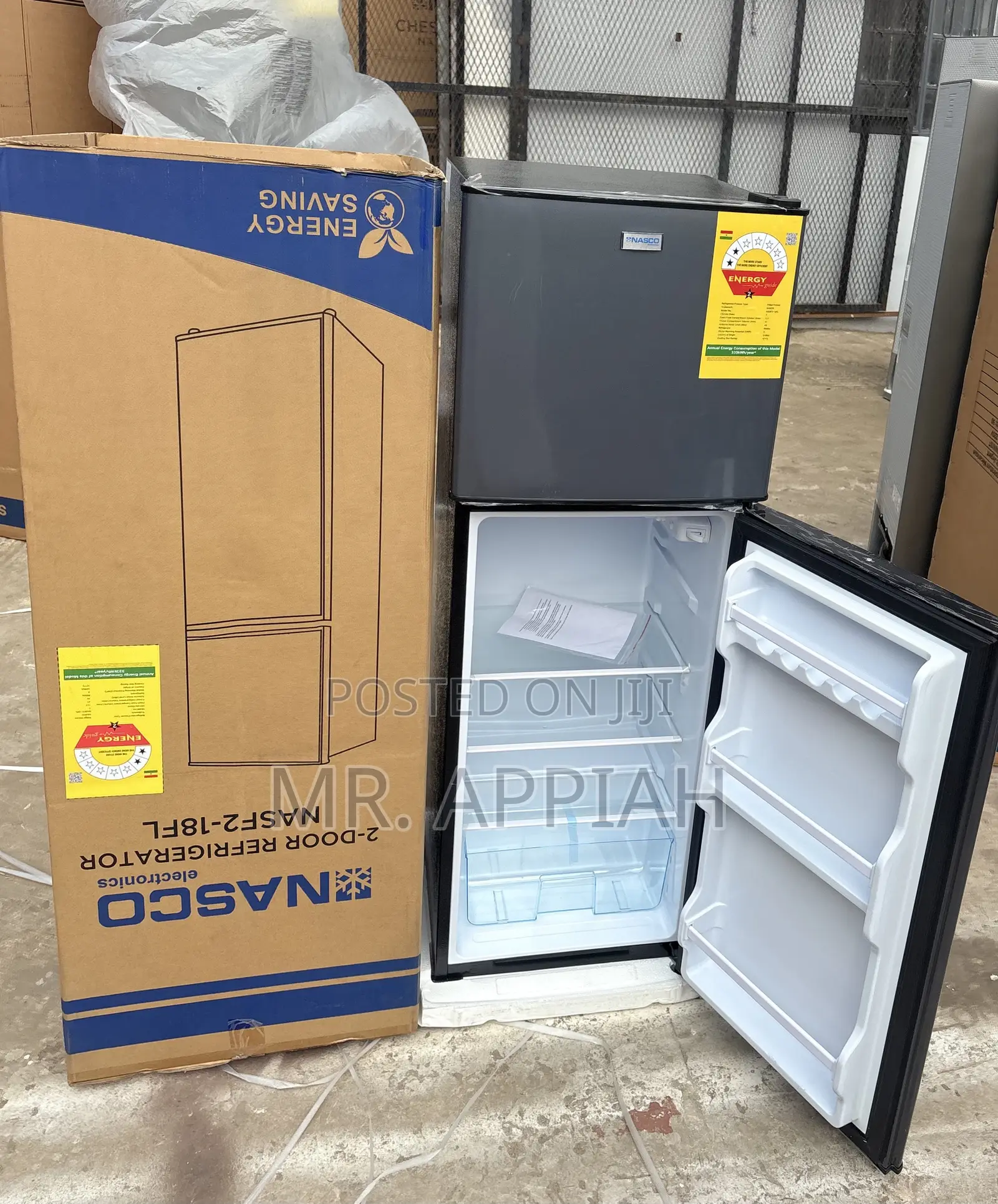 Extremely Classic Nasco Top Mount Freezer Fridge(Nasf2-18fl)Dark Gray