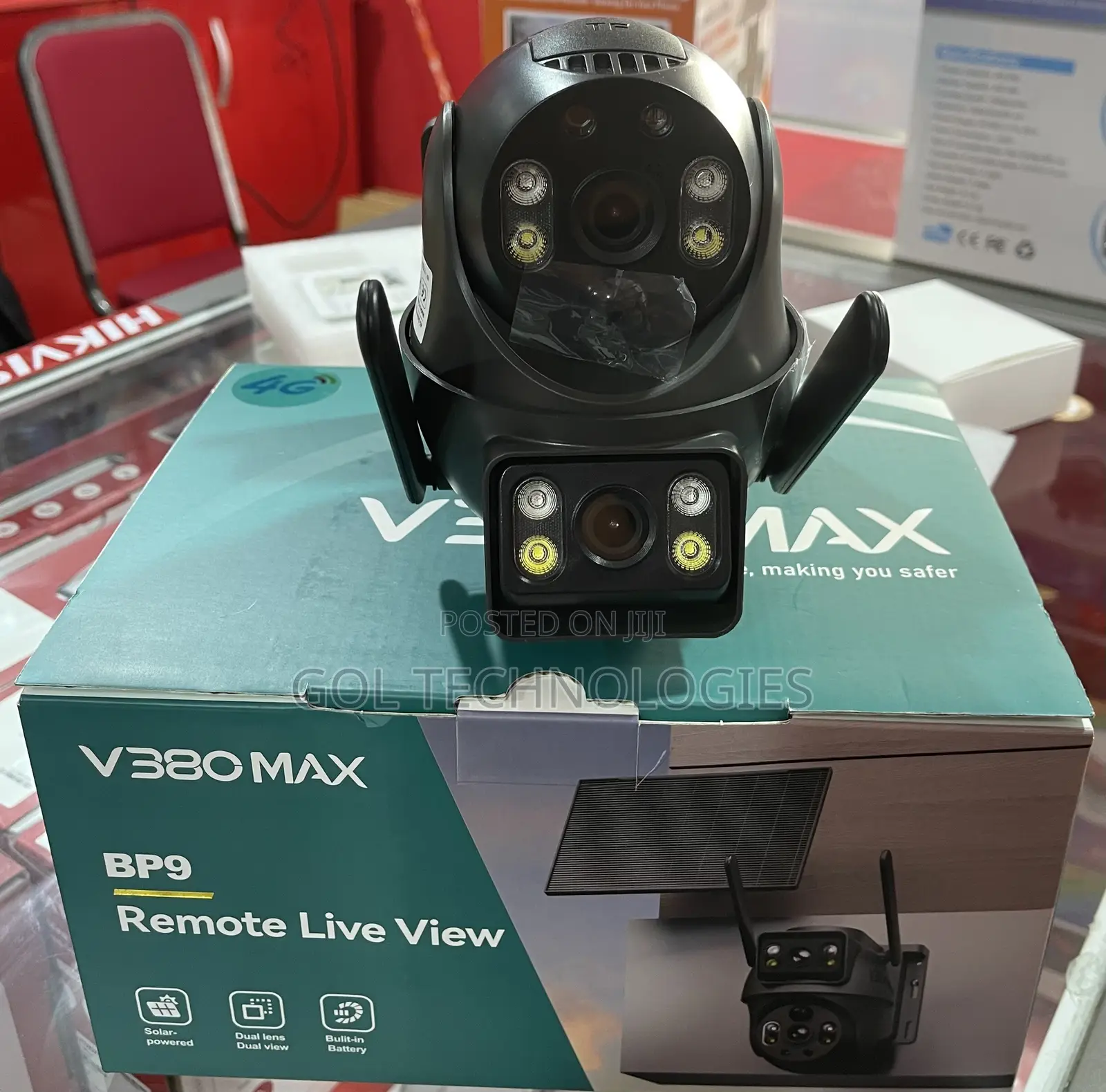 Solar 4g Sim Camera V380 Max Remote Live Biew Bp9 Dual Lens Battery