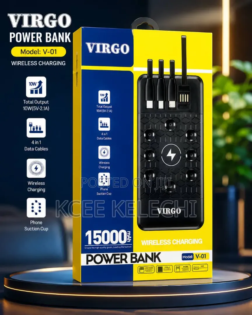 Virgo Power Bank Wireless 15,000 Capacity