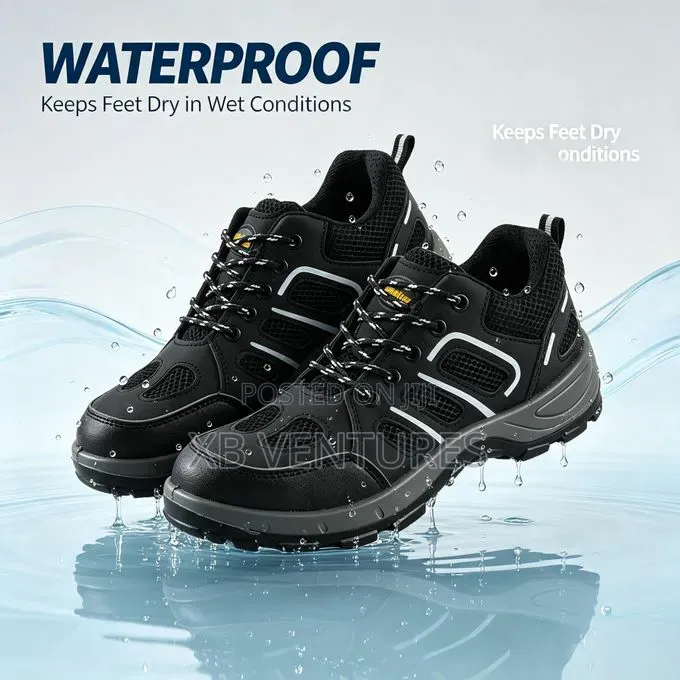 Slip Resistant Composite Toe Men Work Safety Shoes - Black