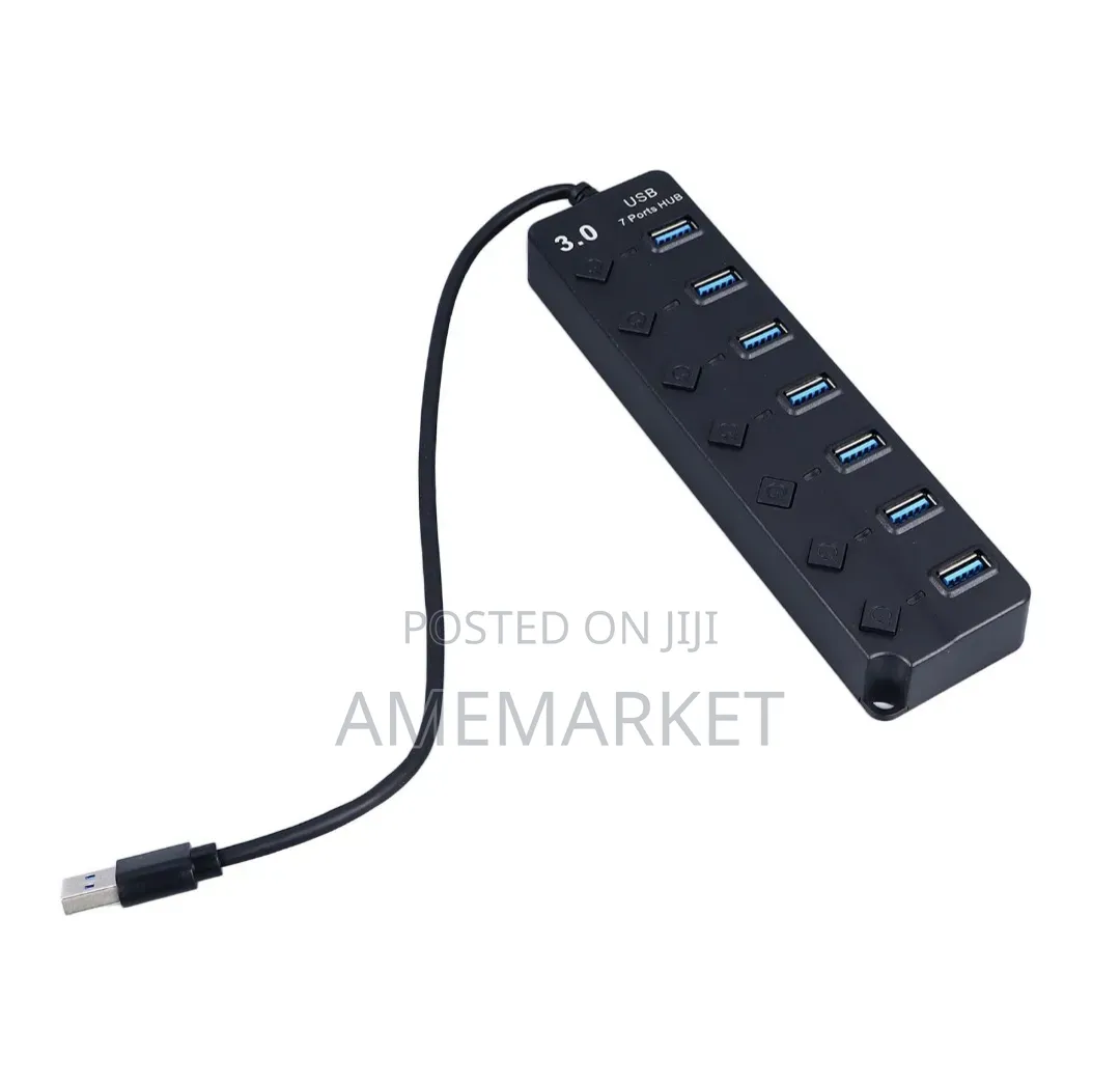 7-Port USB Hub Splitter With Individual Switches – USB Extender