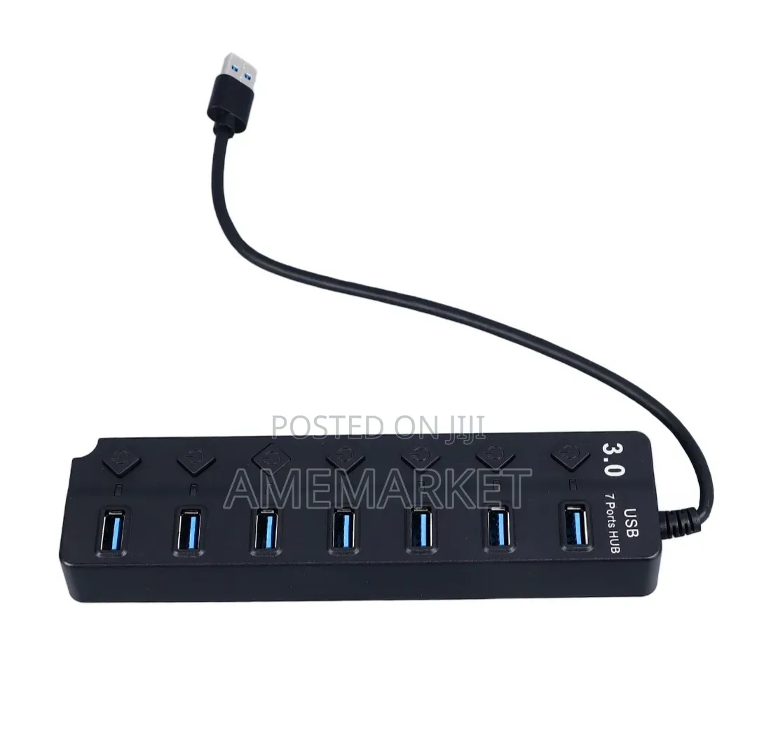 7-Port USB Hub Splitter With Individual Switches – USB Extender
