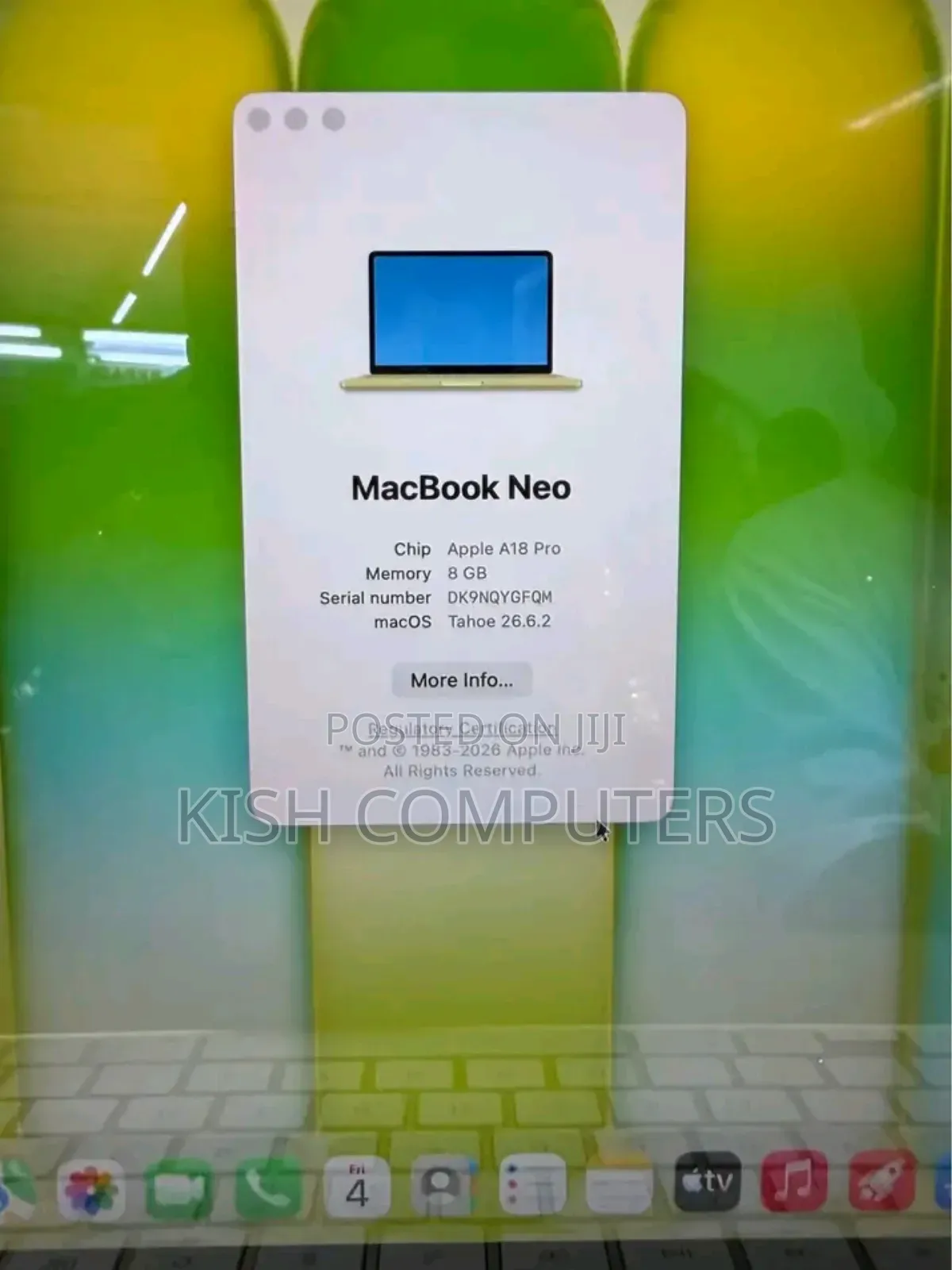 New Laptop Apple MacBook Neo 2026 8GB Apple M4 SSD 512GB