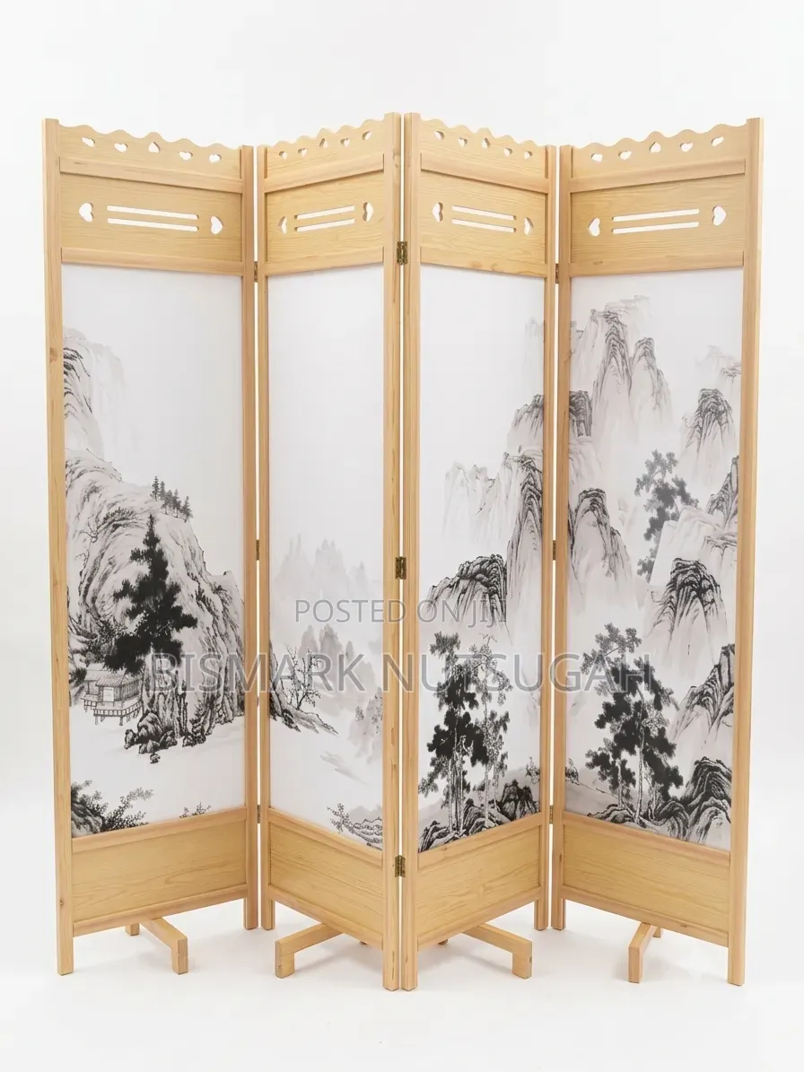4-Panel Foldable Room Divider