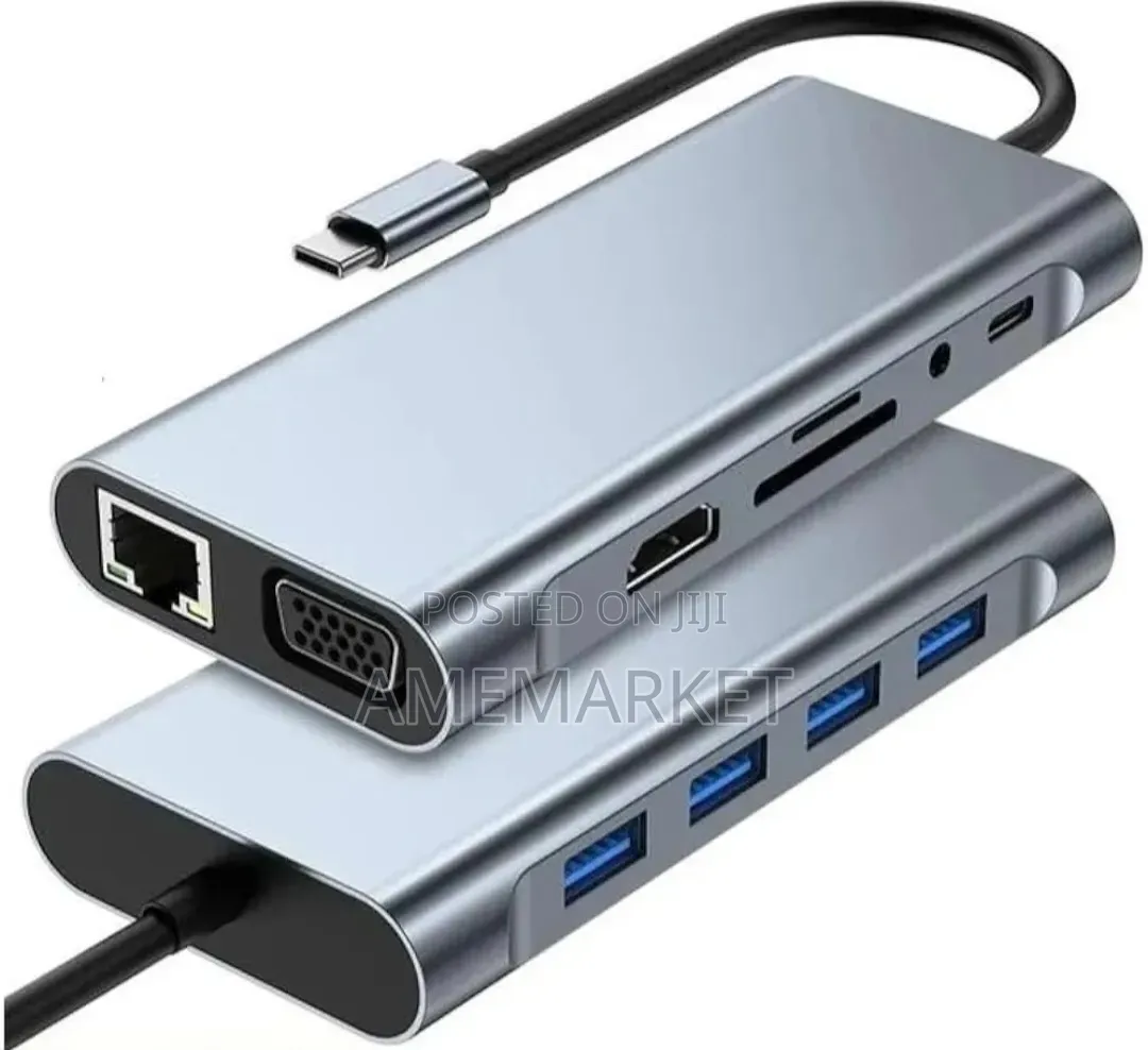 11-in-1 USB Type-C Docking Station – HDMI, VGA, USB 3.0 Ethernet Hub