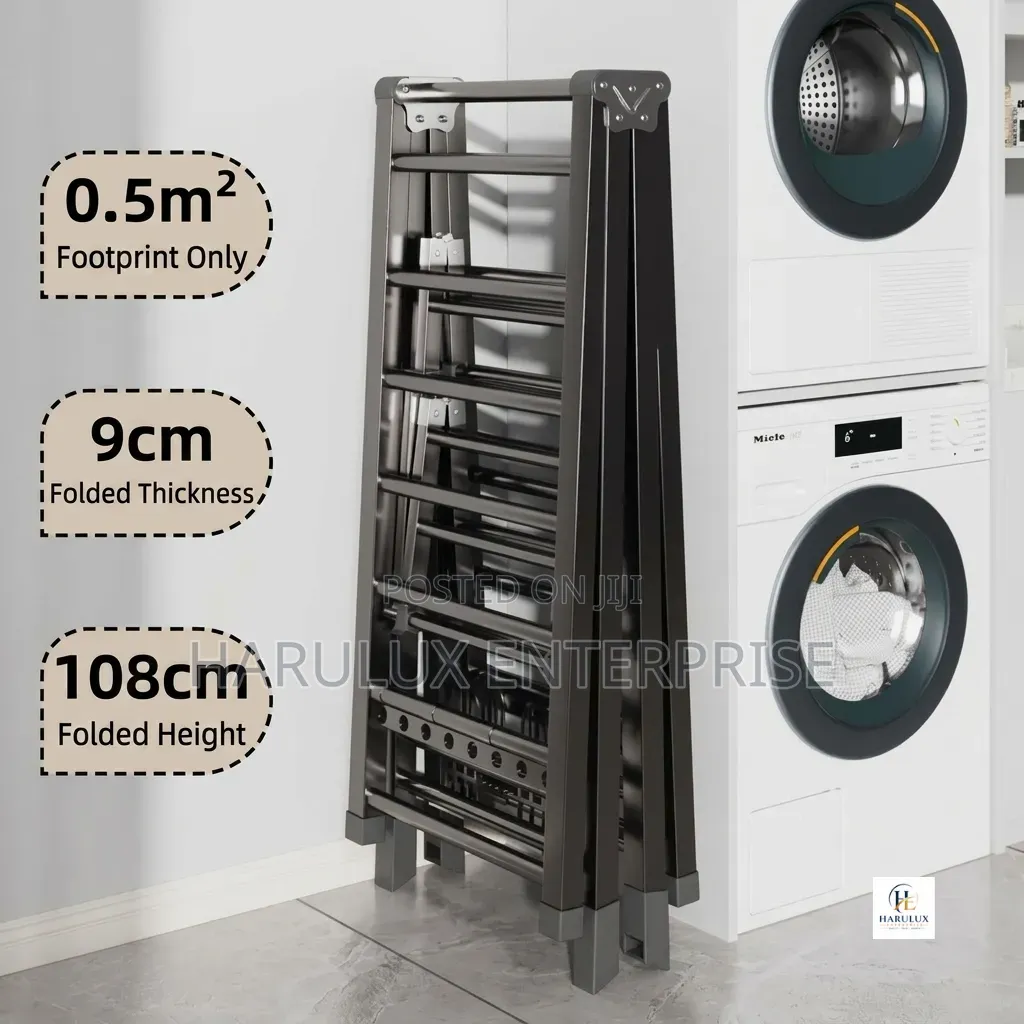 Heavy Duty Clothes Drying Rack 160x47cm Foldable Steel Laundry Rack